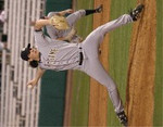 Jeff Samardzija - pictured during his key start vs. then-#15 Texas A&amp;M - has rocketed into a spot among the top-40 college prospects for the 2006 Major League Draft (photo by Pete LaFleur).