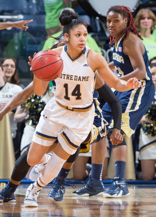 Notre Dame point guard Mychal Johnson - photo by Matt Cashore