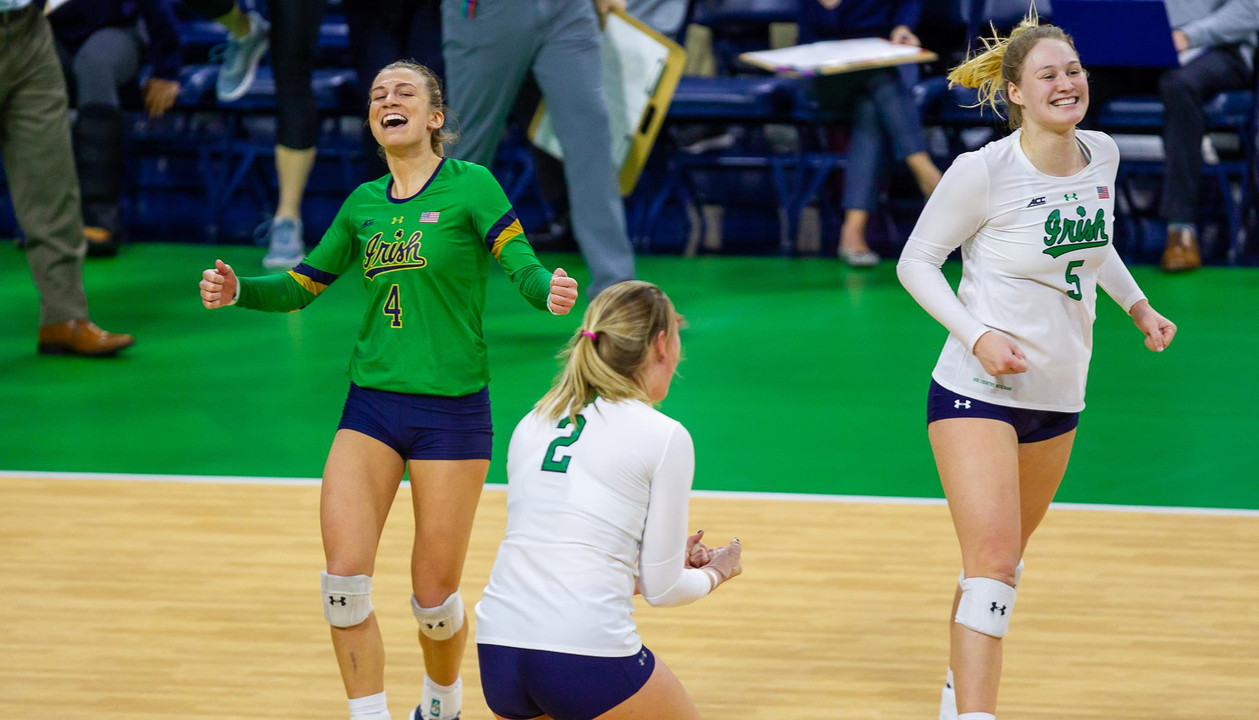 The University of Notre Dame battles against Louisville during ACC play at Purcell Pavilion in the Joyce Center on November 16, 2018 in South Bend, Indiana. Photo credit: Mike Miller/Fighting Irish Media