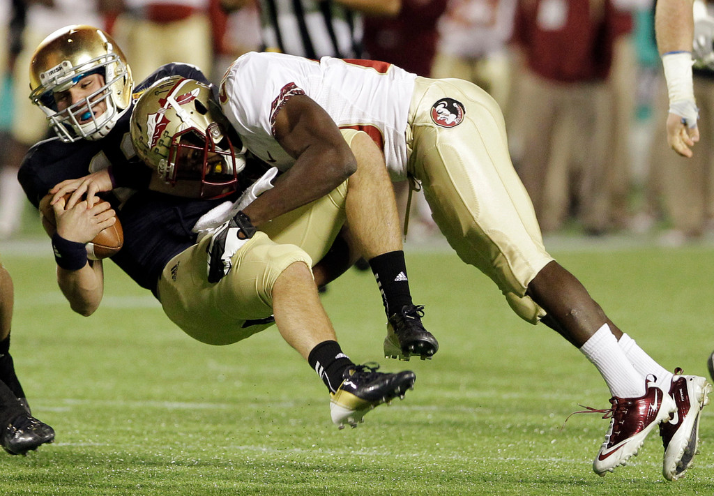 Irish Falter Down the Stretch, Lose to No. 25 FSU 18-14 (AP)