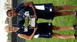 Team captains Annie Schefter (left) and Candace Chapman and their Notre Dame teammates will be looking to win a third straight 2005 tournament, as the Irish face Santa Clara and Gonzaga at the SCU Classic.