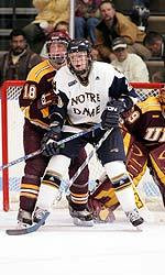 Freshman Victor Oreskovich scored his first collegiate goal in Notre Dame's 6-3 loss to Michigan on Saturday night in Ann Arbor, Mich.