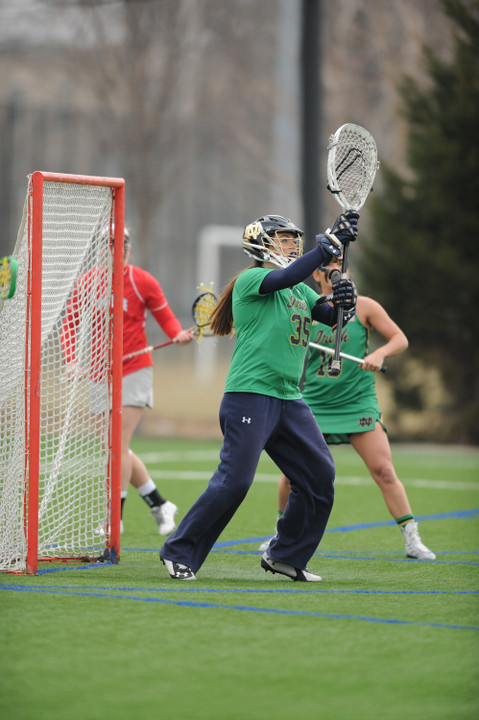Liz O'Sullivan made seven saves to help the Irish beat Ohio State, 13-5, on March 21.