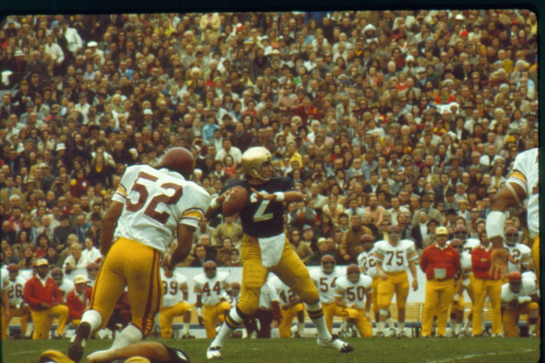 Tom Clements led Notre Dame to an undefeated 11-0 campaign  in1973 as the first Irish squad to win 11 games in a season.  Notre Dame's 23-14 win against USC on October 27, 1973 was one of the team's signature wins en route to the national championship.