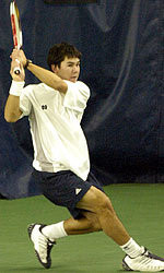 Senior captain Patrick Buchanan rallied to win after dropping the opening set for the seventh time in his career.