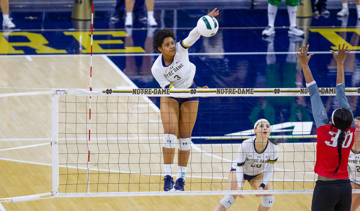 he University of Notre Dame battles against NC State during ACC play at Purcell Pavilion in the Joyce Center on November 9, 2018 in South Bend, Indiana. Photo credit: Mike Miller/Fighting Irish Media