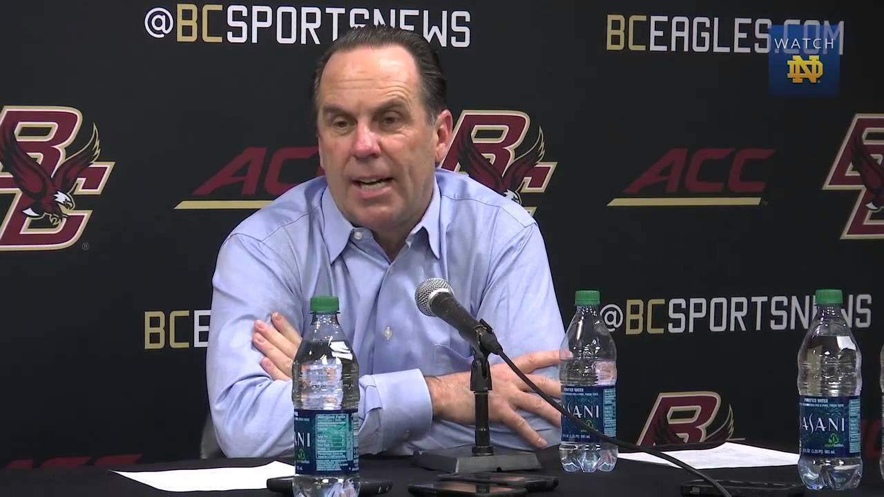 MBB - Coach Brey at Boston College Post Game