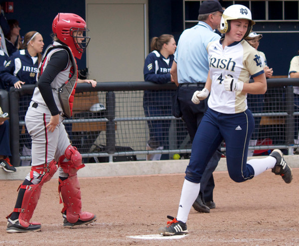 Junior Amy Buntin scored one of the two Irish runs against No. 3 Washington on Friday.