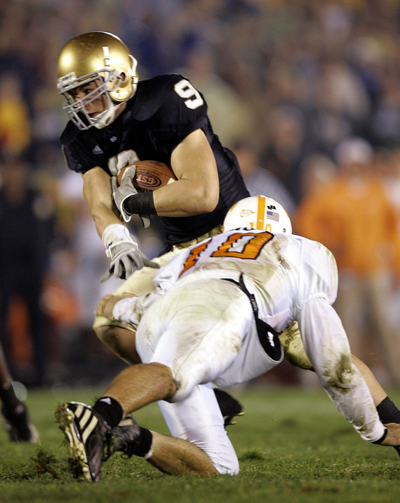 Tom Zbikowski returns an interception for a touchdown against Tennesee in 2005.