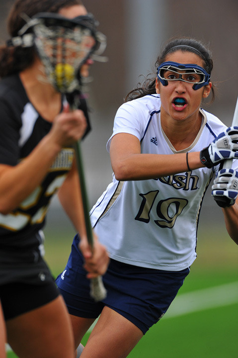 Senior defender Rachel Guerrera leads a Notre Dame defense against Louisville on Saturday.  Guerrera and her teammates on defense will look to get the Irish back in the winning column after the loss to Vanderbilt.