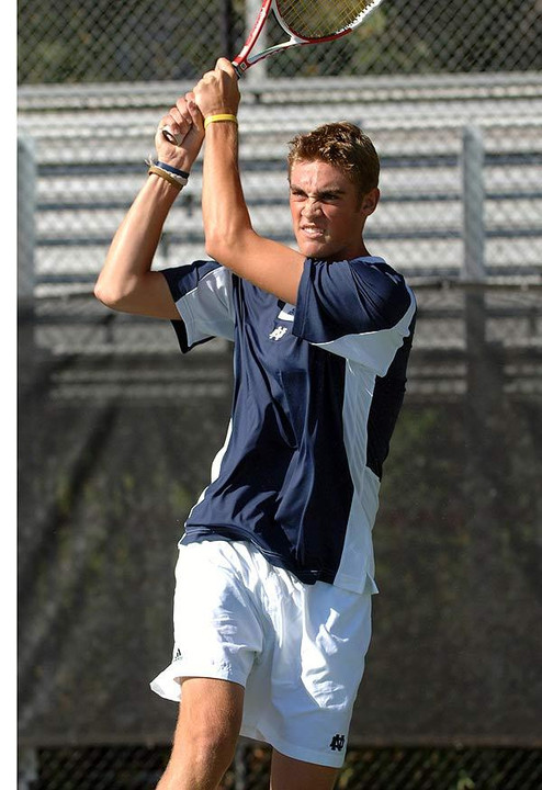Freshman Brett Helgeson saved a pair of game points in the final game of Notre Dame's 9-7 win at No. 3 doubles.
