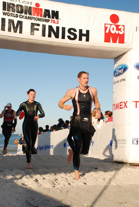 When he's not working with the Notre Dame men's swimming team, volunteer assistant coach Josh Skube competes in triathalons.