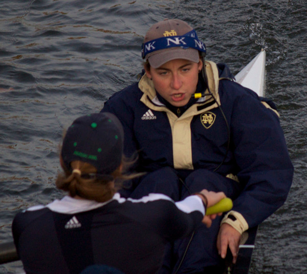 Jacqueline Gilhooly coxed her varsity four boat to victory on Saturday on the St. Joseph's River.