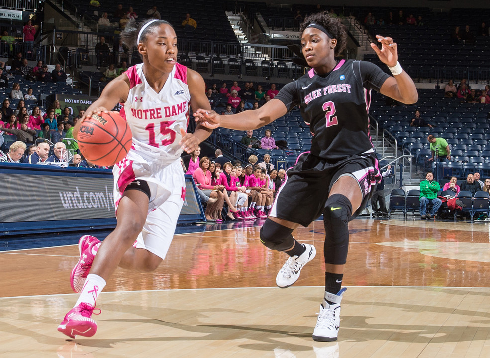 Sophomore guard Lindsay Allen collected 18 points, a game-high eight assists and a career high-tying four steals in Notre Dame's 92-63 win over Wake Forest Sunday afternoon.