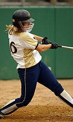 Mallorie Lenn provided one of the few bright spots for the Irish on Sunday, blasting a home run in game two vs. Northwestern.