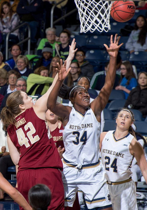A leader on the floor and in the locker room, senior tri-captain Markisha Wright will join classmates Madison Cable and Whitney Holloway in playing their final home game in a Fighting Irish uniform Sunday night  in the second round of the NCAA Championship against DePaul.