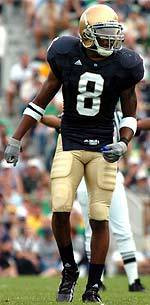 Senior Quentin Burrell has been the starting free safety in all seven games for Notre Dame in 2004.