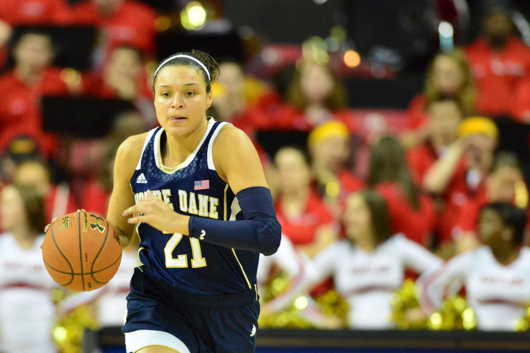 Kayla McBride posted her first double-double of the season and fourth of her career with 23 points and 11 rebounds in Sunday's 88-67 win at third-ranked Duke.
