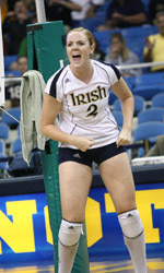 Sophomore Mallorie Croal registered her first double-double of the season with 15 kills and 14 digs to lead Notre Dame to a 3-1 win over Villanova.
