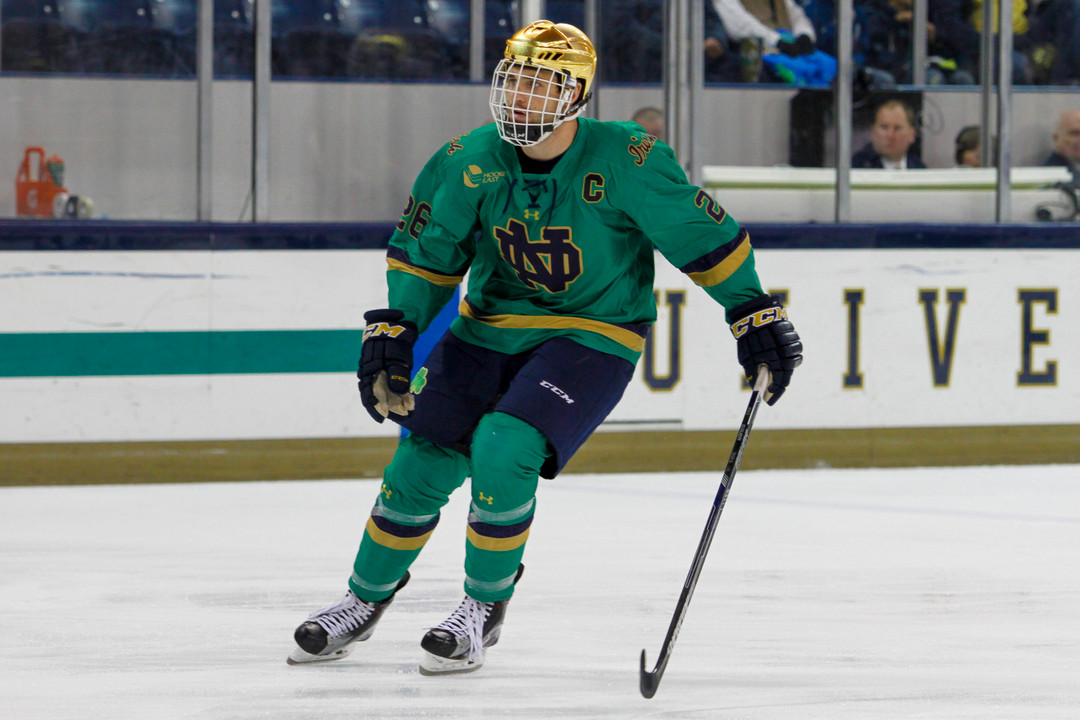 Steven Fogarty has five assists in eight career games against the Eagles.
