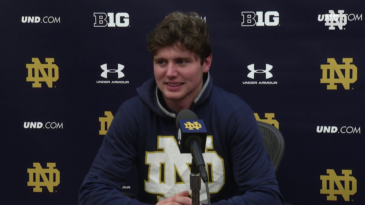 @NDHockey | Player Post-Game Press Conference vs. Minnesota, B1G Semifinal (2019)