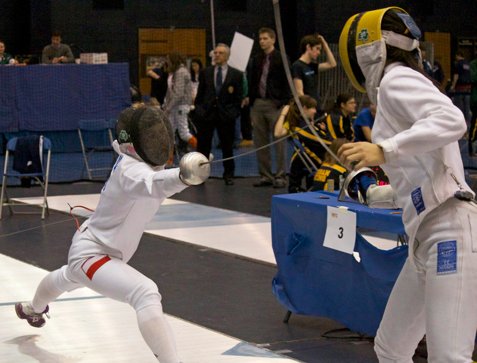 Ewa Nelip, fencing at Notre Dame in 2013