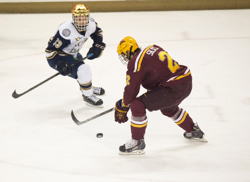 Freshman center Vince Hinostroza has been added to the preliminary USA Roster for the 2014 World Junior Championships in Malmo, Sweden.
