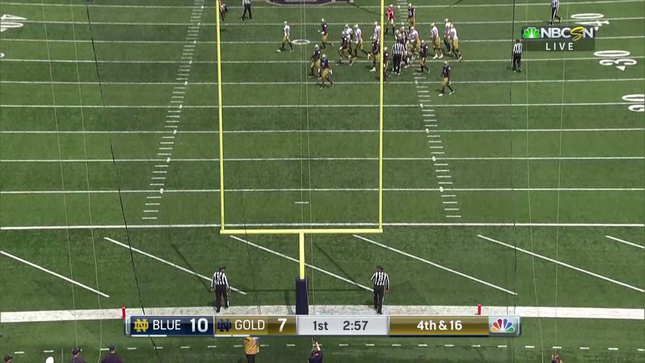 Notre Dame Football Quick Plays 46 Yard Field Goal April 22, 2017