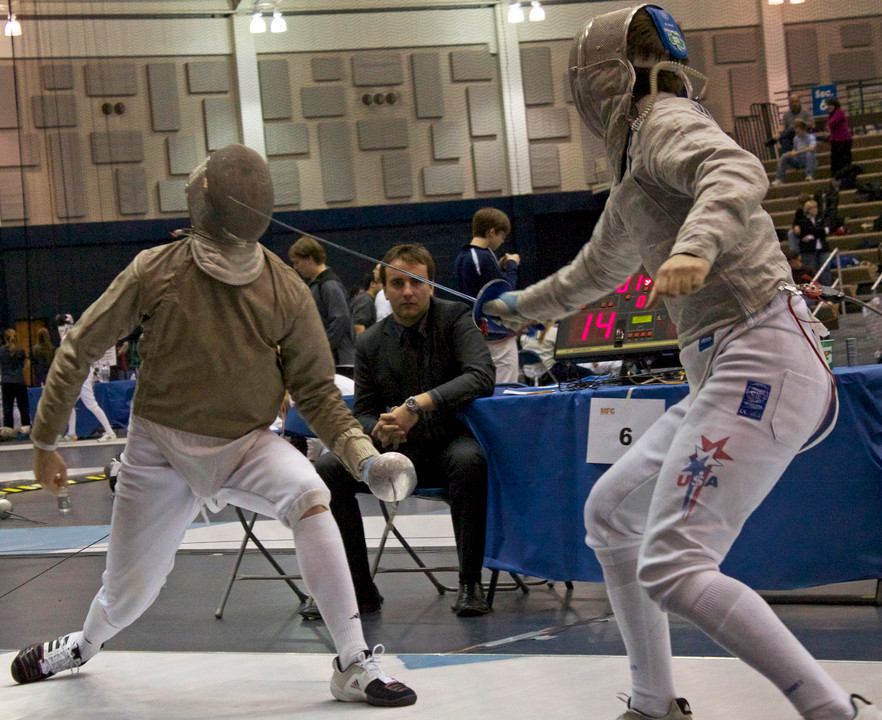 John Hallsten was one of three men's sabreists to compete for the Irish rotation on Sunday.