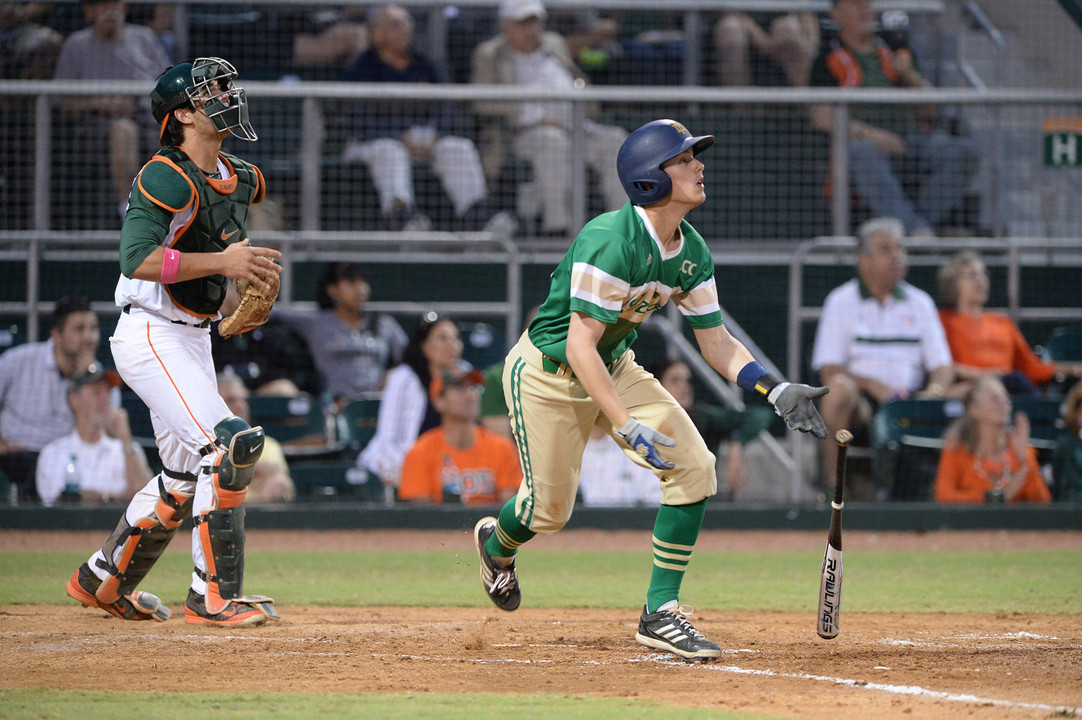 Freshman Cavan Biggio hit his team-leading seventh sac fly in Monday night's 6-3 loss at #11 Miami.