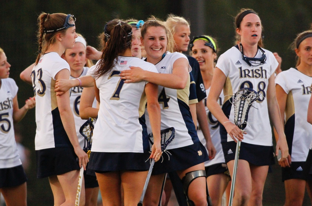 Casey Pearsall and her Irish teammates were all smiles after an 18-4 win over High Point in the NCAAs.
