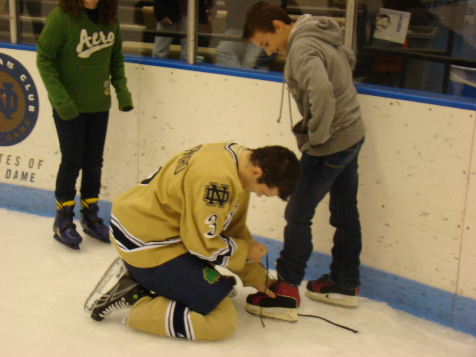 Notre Dame Hockey Skate with the Irish