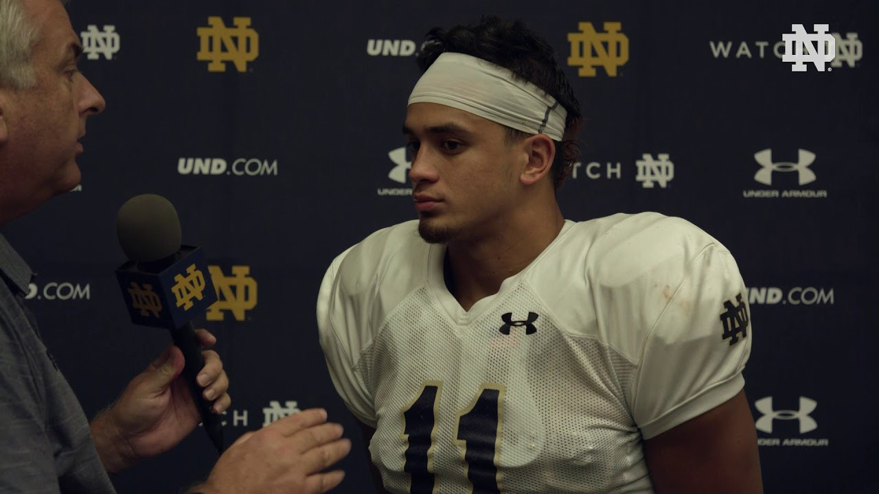 @NDFootball | Alohi Gilman Post Practice Interview Vanderbilt Week (2018)