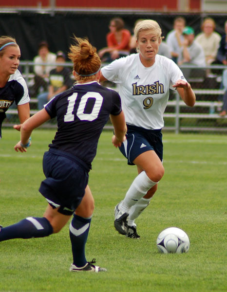 Junior defender/midfielder Lauren Fowlkes has helped Notre Dame take two of its last three matchups against North Carolina, including a 1-0 victory last September. Fowlkes missed the rematch in the 2008 NCAA final (won by UNC, 2-1) as she won a gold medal for the U.S. at the FIFA U-20 World Cup in Chile.
