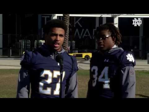 @NDFootball Julian Love and Tony Jones Jr. Press Conference | Citrus Bowl (12.30.17)