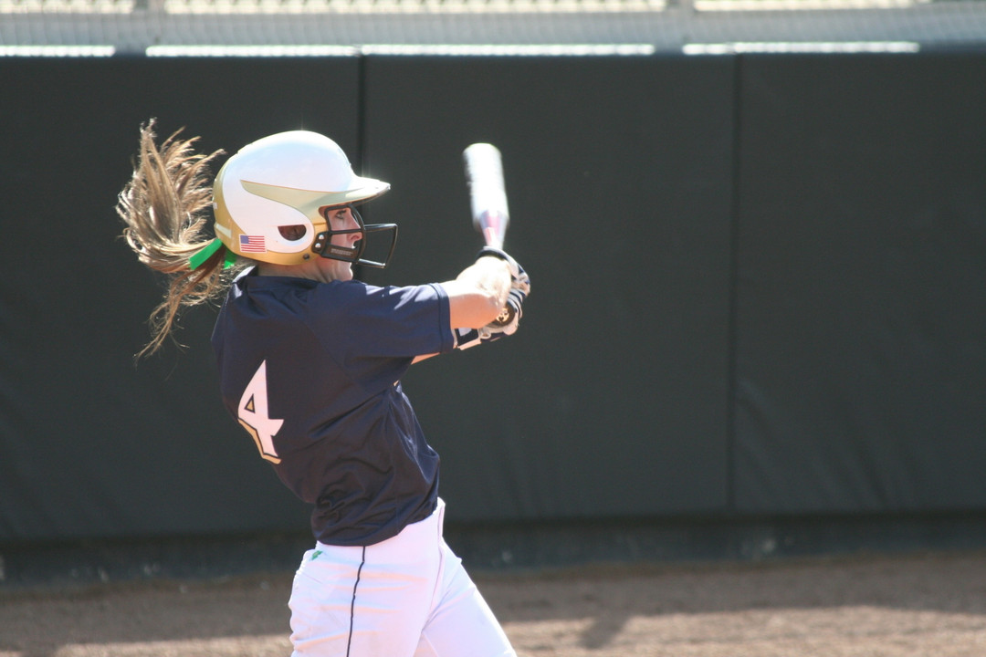 Lauren Stuhr hoisted Notre Dame to an 8-5 win over Louisville with a three-run home run.