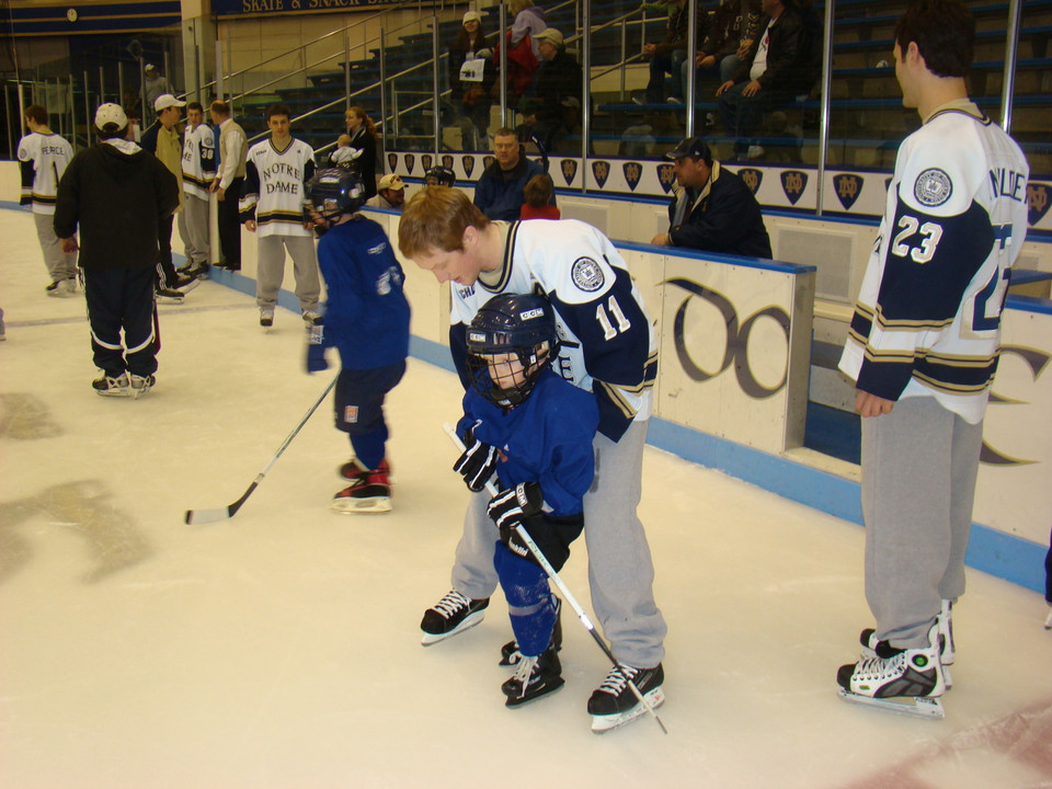 The Notre Dame hockey team will visit Schmucker Middle School on Feb. 12 to talk hockey with the six graders as part of USA Hockey's Hockey Weekend Across America.