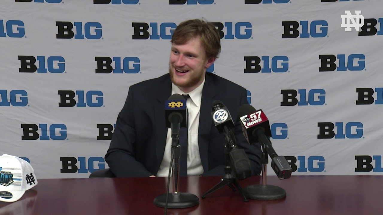 @NDHockey | Cam Morrison Post-Game Press Conference vs. Penn State, B1G Championship (2019)