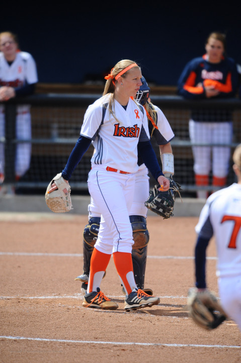Junior pitcher Allie Rhodes earned both wins in the circle for No. 25 Notre Dame during a Saturday sweep of Syracuse