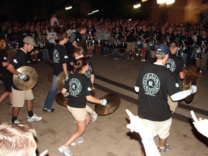 The exciting display, held every Friday night before home football games, is a follow up to the pep rally held just hours before and a preview of the game day atmosphere.
