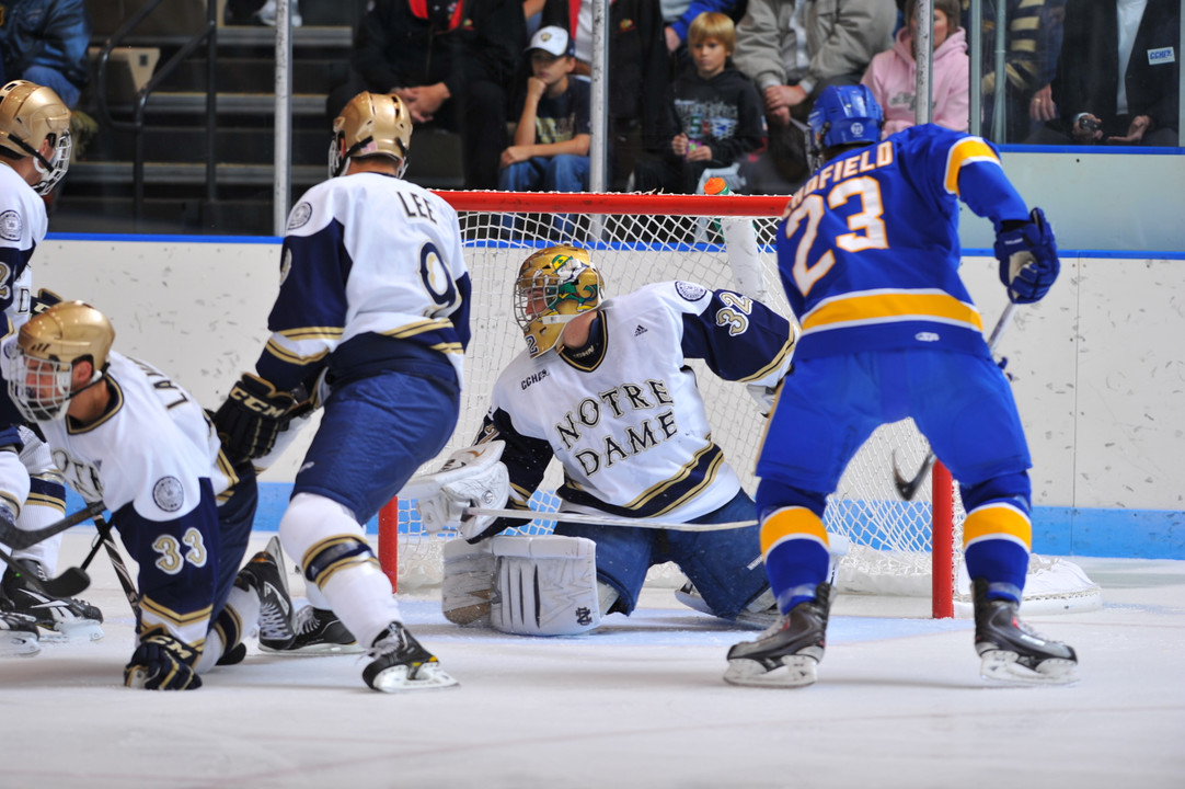 Sophomore goaltender Mike Johnson had 35 saves in the 4-1 loss to Alaska.