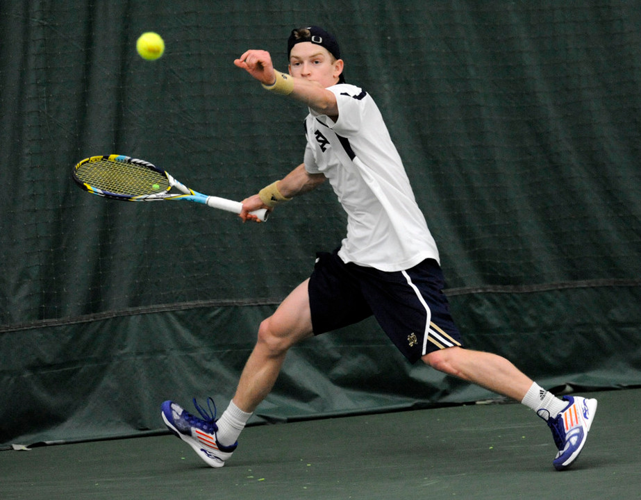 Freshman Josh Hagar won his match against Josh Levine, 6-4, 6-3.