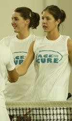 Alicia Salas (left) and Lauren Connelly ended the season on a nine-match winning streak to finish 24-7 and ranked 11th in the Midwest Region.