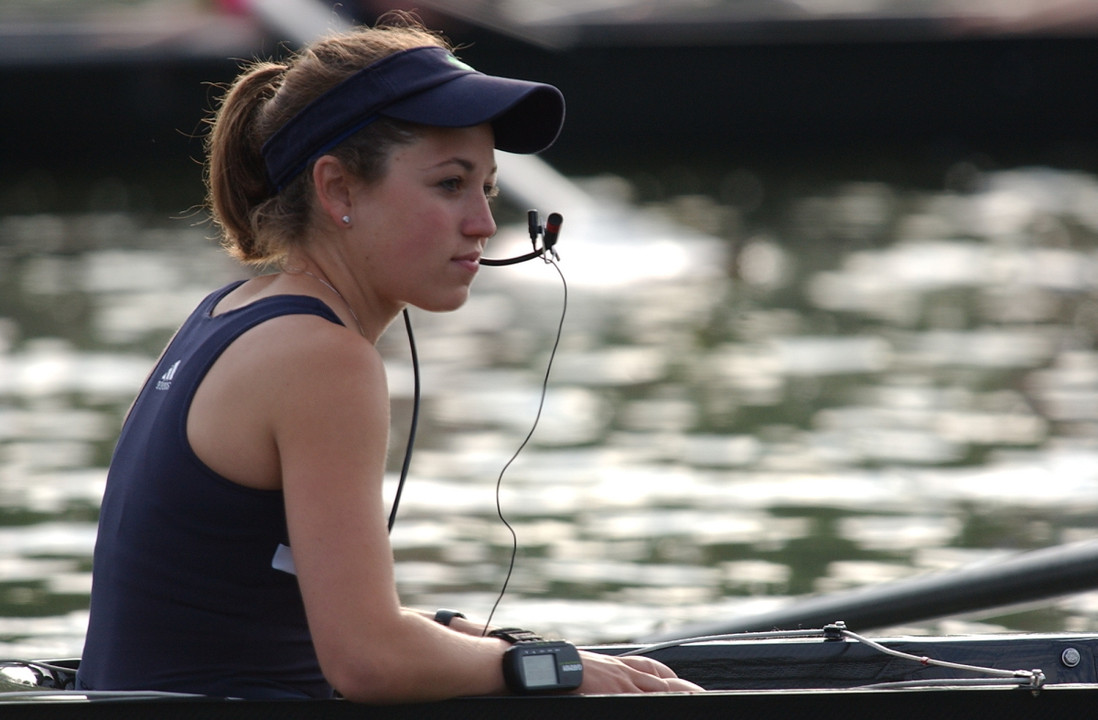 Maria Romano and the Irish varsity eight earned a spot in Saturday's semifinals with a second-place finish in Friday's heat races. (Photo courtesy of Elizabeth Olivier/UT Ladyvols.com)