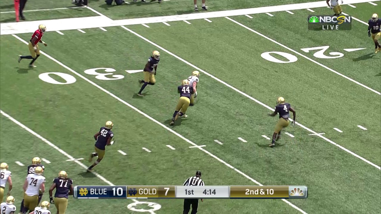 Notre Dame Football Quick Plays Book to Weisher April 22, 2017