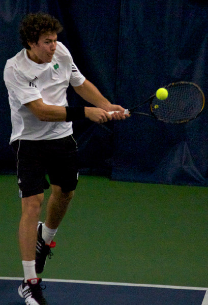 Junior Blas Moros cruised to a 6-1, 6-2 victory at No. 5 singles on Friday night.