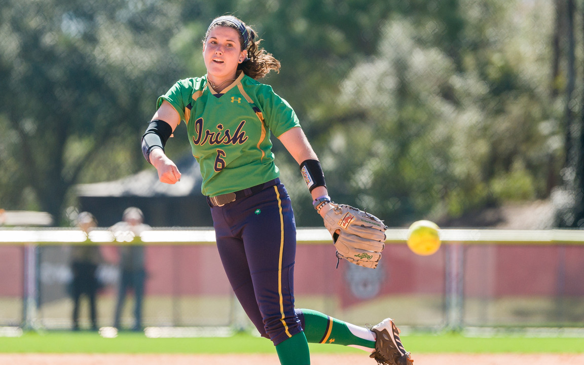 Junior pitcher Rachel Nasland, a 2015 all-ACC second team selection, is off to another fast start for Notre Dame this season
