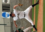 Junior righthander Jeff Samardzija - who could become the fifth Notre Dame football All-American ever to earn All-America honors in a second sport - is one of three Irish baseball players who were named to the 2006 preseason all-BIG EAST team (photo by Pete LaFleur).