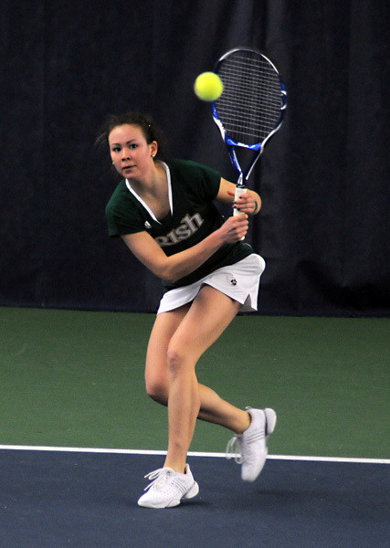 Sophomore Chrissie McGaffigan recorded a pair of singles wins as well as a doubles victory in the opening day of the Eck Tennis Classic.