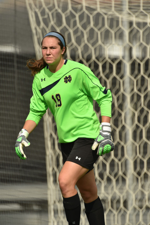 Notre Dame sophomore goalkeeper Kaela Little tied a career-high with nine saves on Sunday against No. 4/5 Virginia at Alumni Stadium